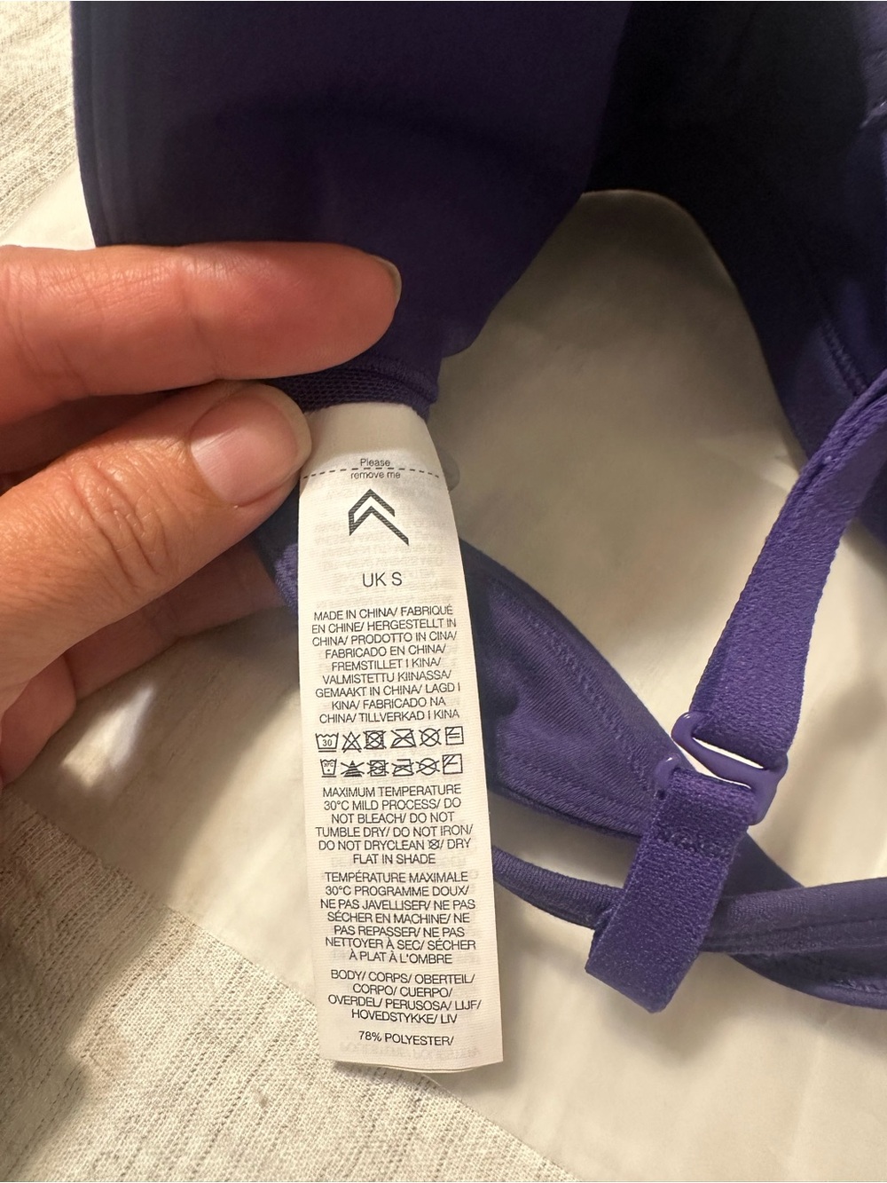 Oner Active Purple V-Neck Timeless  Lightweight Sports Bra Size S - Picture 4 of 4
